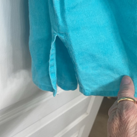 Talbots Turquoise Button-Up Blouse - Picture 4 of 4